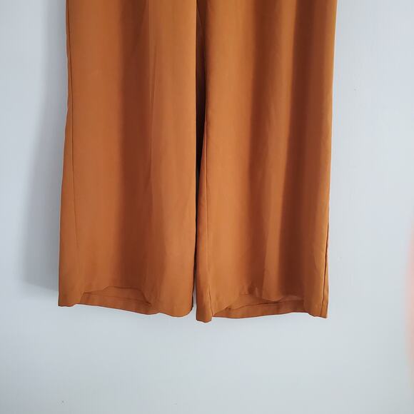 SHEIN Curve Brown Sheer Lightweight Wide Leg Pants Size 0XL - Picture 4 of 7